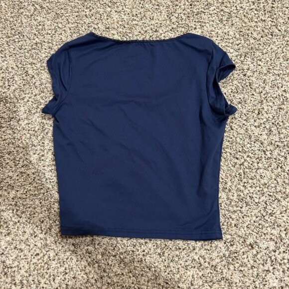 SHEIN Dark Blue Short Sleeve Top - Picture 3 of 3